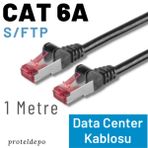 IRENIS 1 Metre CAT6A S/FTP Ethernet Data Center Patch Kablo, Siyah