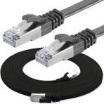 IRENIS 1 Metre CAT7 Kablo Yassı FTP Ethernet Network LAN Ağ Kablosu Siyah
