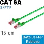 Irenıs 15 cm Cat 6A Kablo, S/ftp Ethernet Data Center Patch Kablo - Yeşil