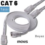 IRENIS 20 Metre CAT6 Kablo Yassı Ethernet Network Lan Ağ İnternet Kablosu
