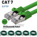 IRENIS 5 Adet 25 cm IRENIS CAT7 Kablo S/FTP Ethernet Network Lan Ağ Kablosu - Yeşil