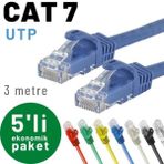 IRENIS 5 adet 3 metre CAT7 Kablo Ethernet Network İnternet LAN Kablosu