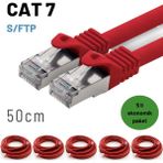 IRENIS 5 Adet 50 cm Irenıs Cat7 Kablo S/ftp Ethernet Network Lan Ağ Kablosu - Kırmızı