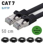 IRENIS 5 Adet 50 cm Irenıs Cat7 Kablo S/ftp Ethernet Network Lan Ağ Kablosu - Siyah