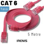 IRENIS 5 Metre CAT6 Kablo Yassı Ethernet Network Lan Ağ İnternet Kablosu