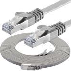 IRENIS 7,5 Metre CAT7 Kablo Yassı FTP Ethernet Network LAN Ağ Kablosu Gri