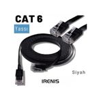 Irenis CAT6 Kablo Yassı Ethernet Network Lan Ağ İnternet Kablosu 5 M Siyah