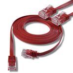 IRENIS CAT6 Yassı Ethernet Network Lan İnternet Kablosu Kırmızı 2 Metre