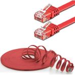 IRENIS CAT6 Yassı Ethernet (Network, LAN) Kablosu, Kırmızı, 10 metre