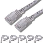 IRENIS Cat6 Yassı Ethernet Network Lant 15 mt Beyaz 5 Adet Ağ Kablosu