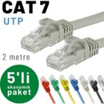 IRENIS CAT7 FTP Gri 5 Adet 2 m Yassı Network Kablosu
