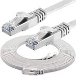 IRENIS CAT7 Yassı FTP Ethernet Network Lan İnternet Kablosu, Beyaz 15 metre