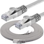 IRENIS CAT7 Yassı FTP Ethernet Network Lan İnternet Kablosu, Gri 5 metre