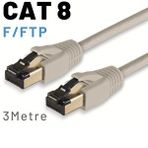 IRENIS Irenis 3 Metre Cat8 Kablo F/ftp Lszh Ethernet Network Lan Ağ Kablosu Gri