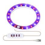Irfora USB Angel Ring Lamp,LED Büyüme Işıkları Tam Spektrumlu Bitki Lambası 20 LED'li 8H / 12H / 16H Zamanlayıcı 5 Kısılabilir Seviye Yüksekliği Ayarlanabilir USB Melek Halka Lambası Succulents için