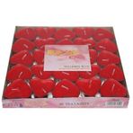 İrhanlar 50 Adet Tea Light Kalpli Kırmızı Mum