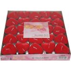 İrhanlar 50 Adet Tea Light Kalpli Kırmızı Mum