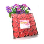 İRHANLAR Kırmızı Kalp Tea Light Kalpli Mum Evlilik Teklifine Doğum Gününe Sevgiliye Jest