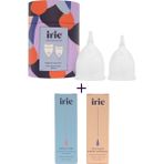 İrie Adet Kabı Regl Kabı Menstrüel Kap Menstrual Cup (2'li Paket) + Intim Yıkama Adet Kabı Temizleyici Ph Dengeli + Su Bazlı Intim Nemlendirici Ph Dengeli Hassas Bölge Kayganlaştırıcı - Small+Regular