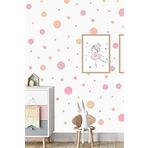 Irili Ufaklı Pembe Tonları Yuvarlak Duvar Sticker Duvar Süsü 96 Adet