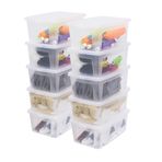 Iris Ohyama Çok yönlü saklama kutuları, 11 l, 10'lu set, şeffaf, kapak kolayca kapanabilir, istiflenebilir, plastik, dolap, raflar, sınıf, organizasyon, sanat malzemeleri, ayakkabı, MCB-11