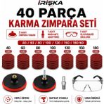 irişka Cırt Zımpara Seti + Matkap Aparatı + Gözlük 115 Mm(40 Parça) - 40 Adet