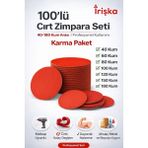 irişka Yapışkanlı Zımpara Cırt Zımpara Pedi 100 Lü Karma - 100 Kum