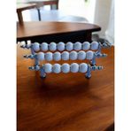 Irk Metal Deyhome Boncuk Model Polimer Beyaz/krom Kaplama Kulp Mobilya Mutfak Çekmece Kapak Kulbu - 128mm - 5 Adet