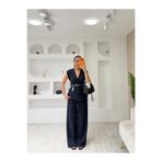 İrka Moda Denim Kruvaze Yaka Yelek Pantolon Takım