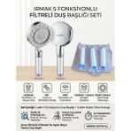 IRMAK 5 Fonksiyonlu Yüksek Basınçlı/ Masajlı / Filtreli Duş Başlığı+ 3 Yedek Filtre