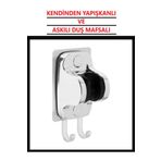 IRMAK Kendinden Yapışkanlı Duş Başlığı Askısı Mafsal Krom Nano Güçlü 15 kg Taşıyabilen Tutacak Duş Askısı