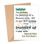 IrmaShops Godfather - Love From The Bump Doğum Günü Kartı - Next Birthday I'll Be Snuggled Up in Your Arms - Godfather To Be Card - Bump Doğum Günü Kartları - Godfather Bday Kartları - Özel Baba
