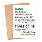IrmaShops Grampy - Love From The Bump Doğum Günü Kartı - Next Birthday I'll Be Snuggled Up in Your Arms - Grampy To Be Card - Bump Doğum Günü Kartları - Grampy Bday Kartları - Özel Baba