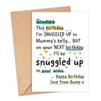 IrmaShops Grumpa - Love From The Bump Doğum Günü Kartı - Next Birthday I'll Be Snuggled Up in Your Arms - Grumpa To Be Card - Bump Doğum Günü Kartları - Grumpa Bday Kartları - Özel Baba