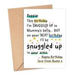 IrmaShops Poppie - Love From The Bump Doğum Günü Kartı - Next Birthday I'll Be Snuggled Up in Your Arms - Poppie To Be Card - Bump Doğum Günü Kartları - Poppie Bday Kartları - Özel Baba