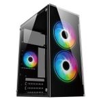 Iromx BTX-B350G 350W 2X12 cm Rgb Fan Atx 1xusb2.0/1xusb3.0 Siyah Mını Gamıng Kasa - 200 W