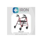 iron medical Rolatör Katlanır Oturaklı 4 Tekerli Frenli Sepetli