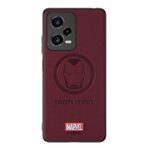 IRON SPIDER Xiaomi Redmi Note 12 Pro+ Plus 5G için Kılıf, Süper Kahraman Karakteriyle Uyumlu Xiaomi Redmi Note 12 Pro+ Plus Deri Kılıf Şarap KIRMIZISI (Demir)