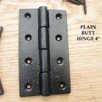 IRONMONGERY WORLD® 1 Çift Döküm Demir Siyah Antika Mutfak Dolabı Kapı Kapı Menteşesi (10 cm Düz Menteşe)