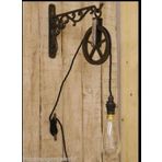Ironmongery World® Dökme demir duvar askısı, endüstriyel görünümlü rulo duvar lambası, retro sarkıt fener, antik demir