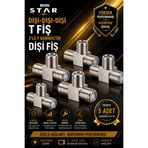 IRONSTAR 5 ADET Dişi Dişi Dişi T Fiş / 3'lü F Konnektör Dişi T Adaptör / F Konnektör T Çoklayıcı Dişi Dişi Dişi / Uydu Anten T Fiş Dişi 3 Yollu / F Tipi Dişi T Konnektör / Uydu Kablo T Adaptör F Dişi