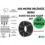 İrritime 100 Metre Deliksiz Damla Sulama Borusu ve Saksı Sulama Seti - 8lt/h