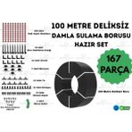 İrritime 100 Metre Deliksiz Damla Sulama Borusu ve Sulama Seti Bahçe Kullanımına Uygun Dayanıklı Yapı