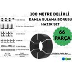 İrritime 100 Metre Kendinden Delikli Damla Sulama Borusu ve Sulama Seti - 33 CM