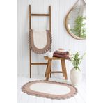 İrya Bianca 2’li Takım Banyo Paspası %100 Pamuk 40x60 60x90 Acı Kahve