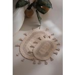 İrya Hana %100 Pamuk Banyo Paspası Bej 40x60+60x90