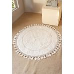 İrya Nora Yuvarlak Banyo Paspası %100 Pamuk 90x90 Ekru