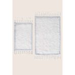 Irya Root 2’li Takım Banyo Paspası %100 Pamuk 40X60+60X90 cm Açık Mavi