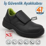 İş Ayakkabısı S3 Cırtlı 41 Numara Deri Çelik Burunlu Kaymaz Tabanlı Güvenlik Kaynak Ayakkabıları