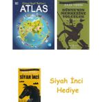 İş Bankası Kültür Yayınları Atlas - Görsel Keşif Rehberi (Ciltli) + Dünyanın Merkezine Yolculuk + Siyah Inci Hediye